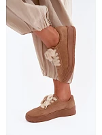 Semišové tenisky s kožíškovým šněrováním Kobbo 79655 Camel Semišové tenisky s kožíškovým šněrováním Kobbo 79655 Camel