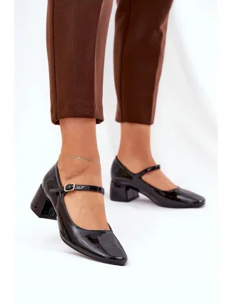 Dámské lodičky na sloupek podpatku 77-554 Černá - C.M Paris Dámské lodičky na sloupek podpatku 77-554 Černá - C.M Paris