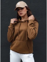Dámská mikina BASIC s kapucí hnědá FashionStreet BY1328
