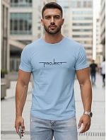 Pánské bavlněné tričko s nápisem Project London, světle modré, FashionStreet NX5127R
