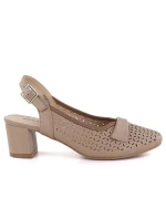 Dámské ažurové lodičky s páskem béžové barvy Jezzi ASA212-8