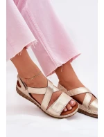 Kožené Dámské Sandály Na Suchý Zip Maciejka L6848-25 Zlaté