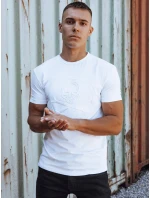 Pánské bílé tričko s potiskem FashionStreet RX5577 Pánské bílé tričko s potiskem FashionStreet RX5577