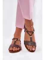 Dámské Plné Sandály S Pásky S.Barski KV51-120 Grafitové