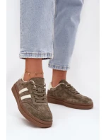 Dámské semišové tenisky na platformě tmavě zelené Sylviona Dámské semišové tenisky na platformě tmavě zelené Sylviona