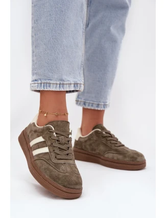 Dámské semišové tenisky na platformě tmavě zelené Sylviona