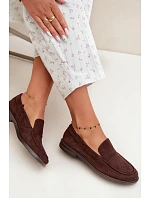 Dámské mokasíny Loafersy z eko semiše čokoládové Laisie Dámské mokasíny Loafersy z eko semiše čokoládové Laisie