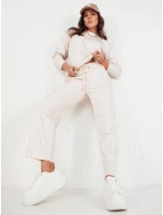 Dámské kalhoty se širokými nohavicemi LURION ecru FashionStreet UY1894