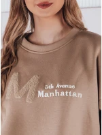 Dámská oversize mikina AVENUE coffee FashionStreet BY1355 Dámská oversize mikina AVENUE coffee FashionStreet BY1355
