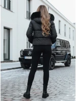 Dámská zimní bunda YOUWARM krátká prošívaná s kožešinou černá FashionStreet TY5006 Dámská zimní bunda YOUWARM krátká prošívaná s kožešinou černá FashionStreet TY5006