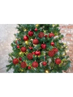 DEKORATIVNÍ PLASTOVÁ CETKA 6CM SADA 35 KS ČERVENÁ