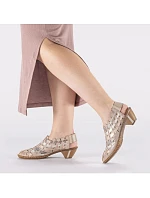 Dámské kožené pohodlné elastické polobotky na podpatku Rieker 46778-64