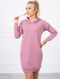 Šaty s kapucí tmavě růžové