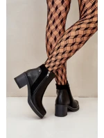 Dámské Botky Z Eko Kůže Na Podpatku Zateplené Černé Revianna