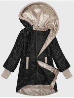 Černá dámská prošívaná bunda s ozdobnými stahovacími lemy S'West (B8345-1) Černá dámská prošívaná bunda s ozdobnými stahovacími lemy S'West (B8345-1)