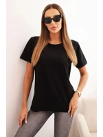 Dámská bavlněná blůza klasického střihu černá Dámská bavlněná blůza klasického střihu černá