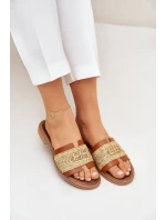 Kožené Pantofle S Dekorativním Detailem A Pletením Hnědé Zazoo 40426 Kožené Pantofle S Dekorativním Detailem A Pletením Hnědé Zazoo 40426