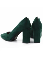 Zelené semišové lodičky na jehlovém podpatku Sergio Leone PB216