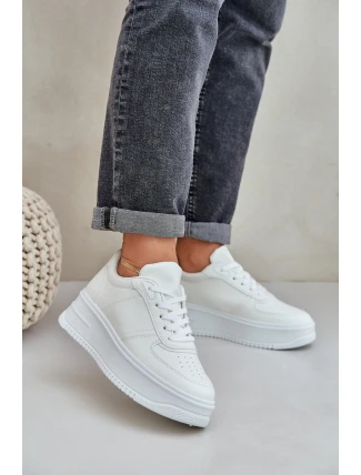 Dámské Tenisky Na Platformě S Dekorativním Šněrováním Bílé Mistra