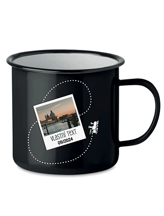Personalizovaný retro plecháček s fotkou a cestovatelským motivem