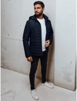 Pánská přechodná prošívaná bunda s kapucí tmavě modrá FashionStreet TX5008