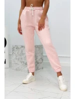 Zateplený set s mikinou s kapucí prášková růžová melanž