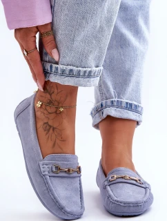 Dámské klasické semišové mokasíny modré Corinell