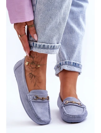 Dámské klasické semišové mokasíny modré Corinell