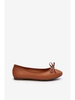 Baleríny z ekologické kůže s mašlí Camel Sandal