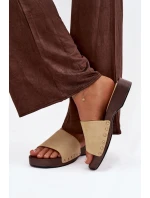 Dámské žabky se zlatými sponami Žluté Ferinna