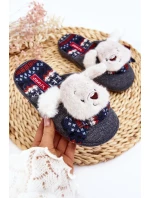 Dětské pantofle se silnou podrážkou s medvídkem Grey Dasca