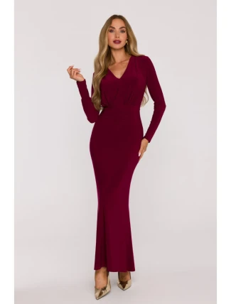 Dámské šaty M891 Bordó - MOE Dámské šaty M891 Bordó - MOE
