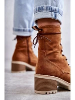 Dámské zateplené kozačky na vysokém podpatku Velbloud Julieta