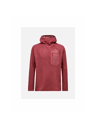 Pánská mikina PEAK PERFORMANCE M Freelight Polartec Alpha Hood, červená barva Pánská mikina PEAK PERFORMANCE M Freelight Polartec Alpha Hood, červená barva