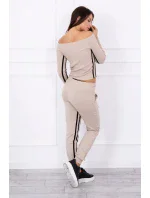 Sada s dvojitými pruhy béžová+černá