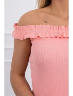 Španělská halenka s volánky meruňková Španělská halenka s volánky meruňková