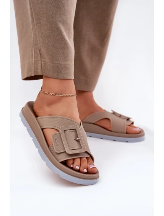 Vonné Dámské Pantofle S Dekorativní Přezkou Béžové ZAXY RR285076