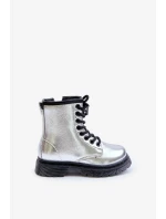 Zateplené Dívčí Lakované Kotníkové Boty Na Zip Stříbrné Novita Zateplené Dívčí Lakované Kotníkové Boty Na Zip Stříbrné Novita