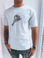 Světle šedé pánské tričko s potiskem FashionStreet RX5282