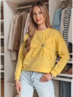 Dámská oversize mikina s květinou PETITKA žlutá FashionStreet BY1390