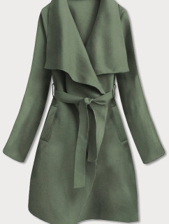 Minimalistický dámský kabát ve světle khaki barvě (747ART)