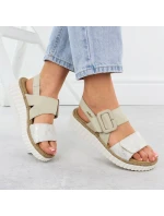 Dámské sandály na podpatku béžové Rieker 69260-60 Dámské sandály na podpatku béžové Rieker 69260-60