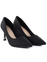 Černé ozdobné lodičky na podpatku Potocki NI41306