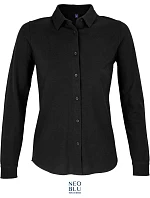NEOBLU Basile Women Piqué halenka s dlouhým rukávem 24.3791 deep black NEOBLU Basile Women Piqué halenka s dlouhým rukávem 24.3791 deep black