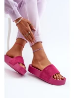 Dámské žabky na platformě z semiše Big Star NN274A672 fuchsie