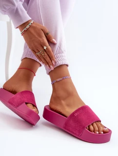 Dámské žabky na platformě z semiše Big Star NN274A672 fuchsie