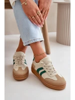 Dámské tenisky na platformě béžovo-zelené Nesonice