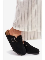 Semišové Dámské Pantofle S Přezkou Big Star RR274A384 Černé