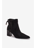 Dámské botky na podpatku s vázáním Halisse – černé