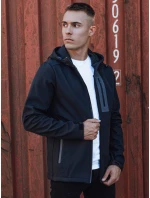 Pánská přechodná softshellová bunda s kapucí tmavě modrá FashionStreet TX4813 Pánská přechodná softshellová bunda s kapucí tmavě modrá FashionStreet TX4813